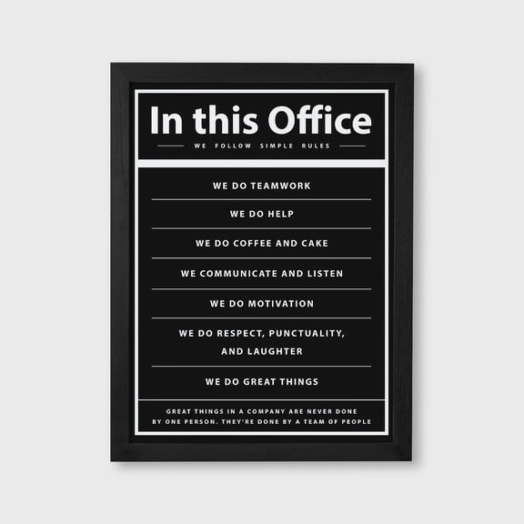 In This Office We Do Rules Office Teamwork Quote Motivational Workplace Poster Unframed Paper Print
