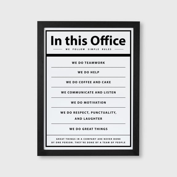 In This Office We Do Teamwork Respect Motivation Office Rules Poster