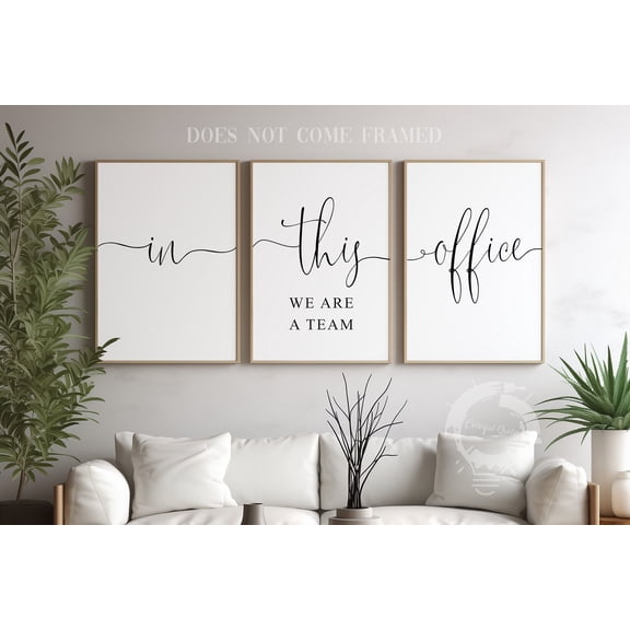 In This Office We are a Team Teamwork Poster Prints Wall Decor Set 3