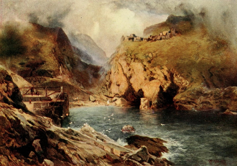 In Unfamiliar England 1910 King Arthurs Castle Tintagel Canvas Art - Thomas Moran (18 x 24)