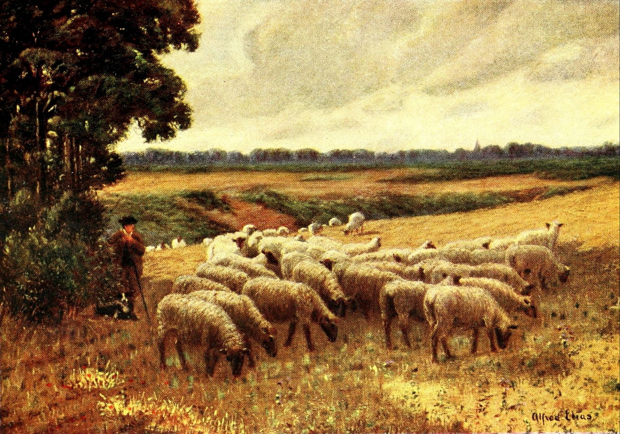 In Unfamiliar England 1910 On the Downs Canvas Art - Wilfrid Ball (18 x 24)