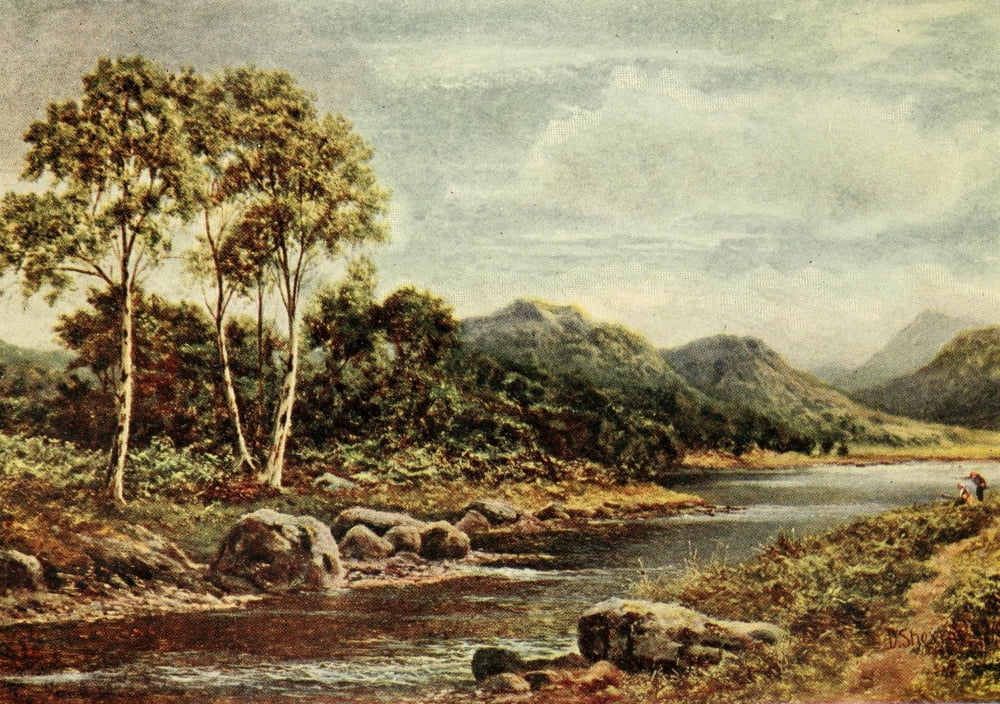 In Unfamiliar England 1910 On the River Lledr Canvas Art - Daniel Sherrin (24 x 36)