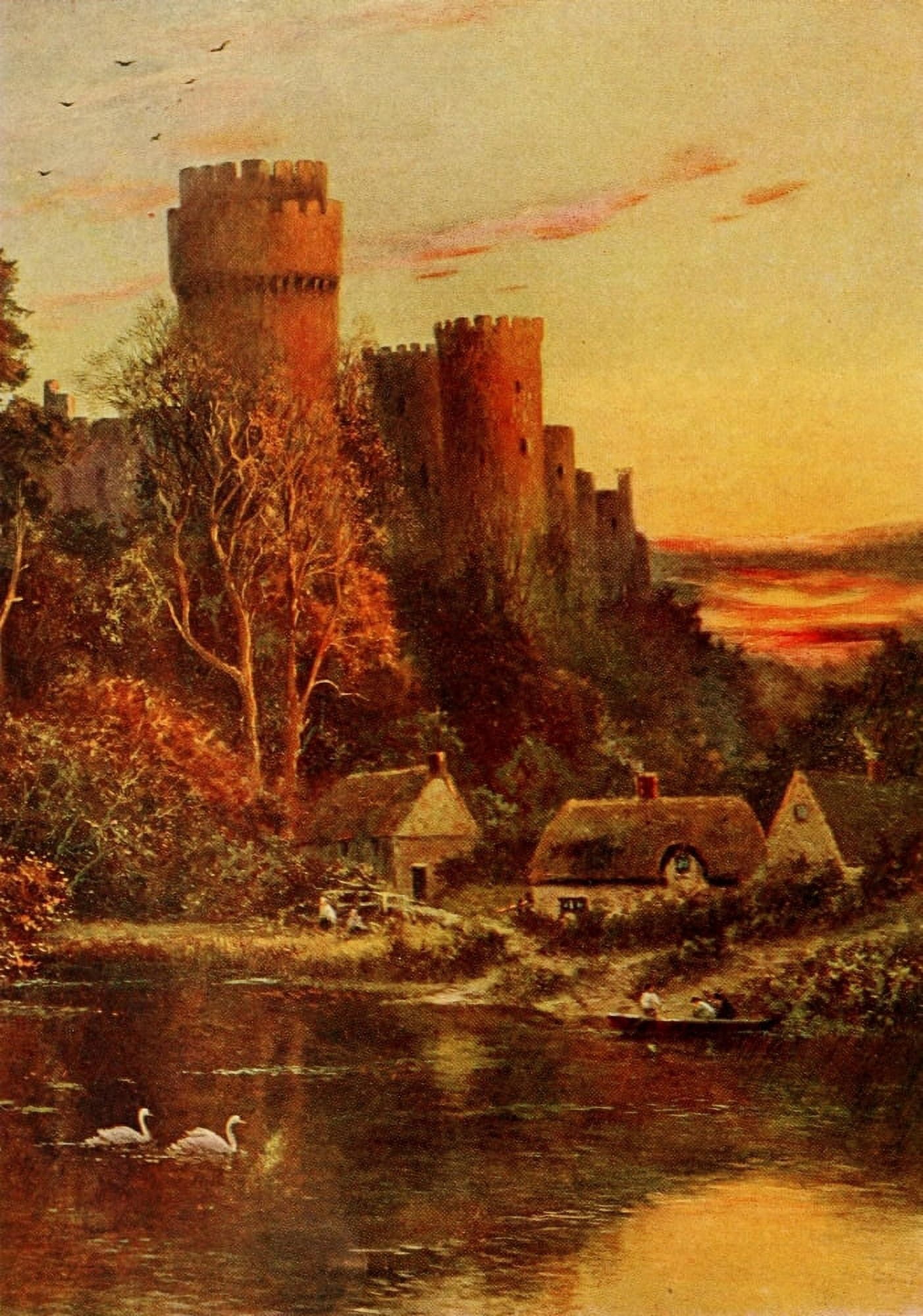 In Unfamiliar England 1910 Warwick Castle Canvas Art - Daniel Sherrin (18 x 24)