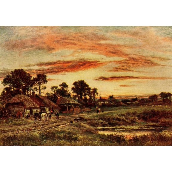 In Unfamiliar England 1910 Worcestershire Common Poster Print by Benjamin W. Leader (24 x 36)