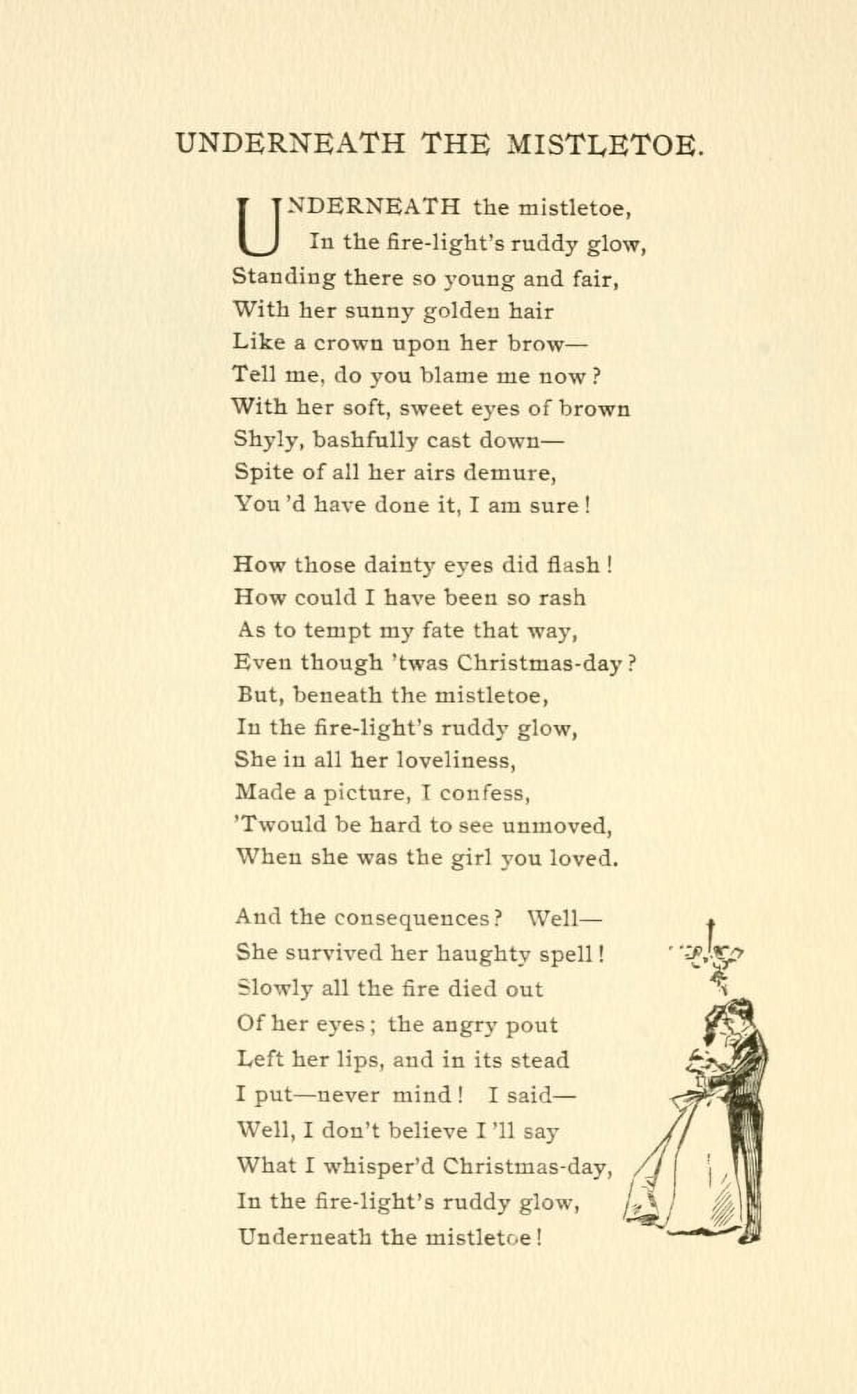 In Varying Moods 1898 Underneath the Mistletoe Canvas Art - William H Cline (18 x 24)