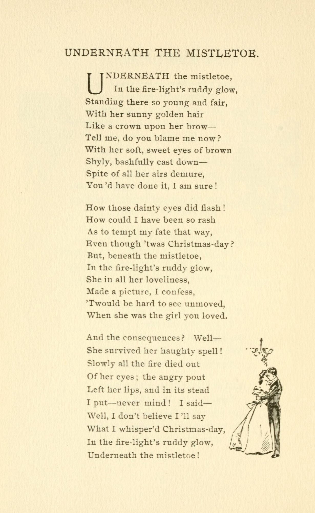 In Varying Moods 1898 Underneath the Mistletoe Canvas Art - William H Cline (24 x 36)