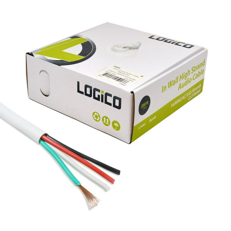 In Wall Audio Speaker Wire 16/4 16AWG Conductor Speaker Wire