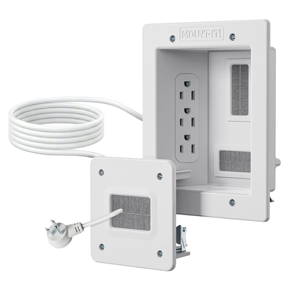 Mount-It! In-Wall Cable Concealer with Recessed Power