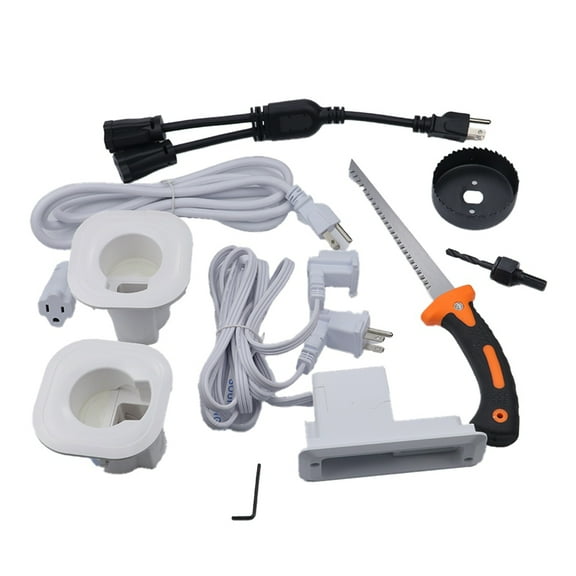 In Wall Cable Management Kit for TV & Soundbar-Cord Concealer & Power Kit - Powers Devices & Hides All Cables US Plug