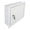 thumbnail image 1 of In-Wall Safe with Key Lock – Heavy-Duty Steel Lockable Hidden Wall Compartment for Secure Storage, Wall Safe Box for Jewelry, Cash, and Documents – 15.75-Inch Exterior Width, White, 1 of 9