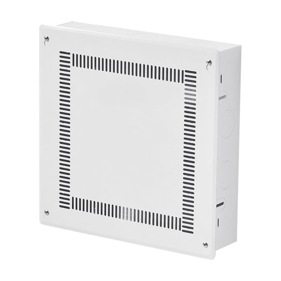 In-Wall TV Media Box 14 Inch Recessed Enclosure - Structured Media Center with Cover & Cable Management - Cold Rolled Steel AV Component Organizer