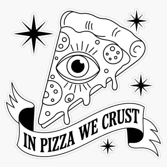 In We Crust Pizza Lover Joke Vinyl Sticker
