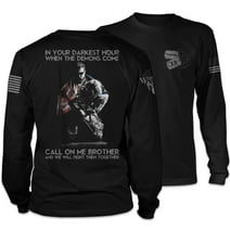 In Your Darkest Hour Long Sleeve T-Shirt Patriotic Tribute Tee | American Pride Veteran Support Shirt | 100% Cotton Military Apparel