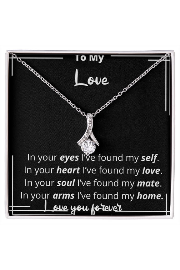 In Your Eyes Necklace Wife Soulmate Girlfriend Anniversary Birthday Present For Woman, Gold Alluring Necklace