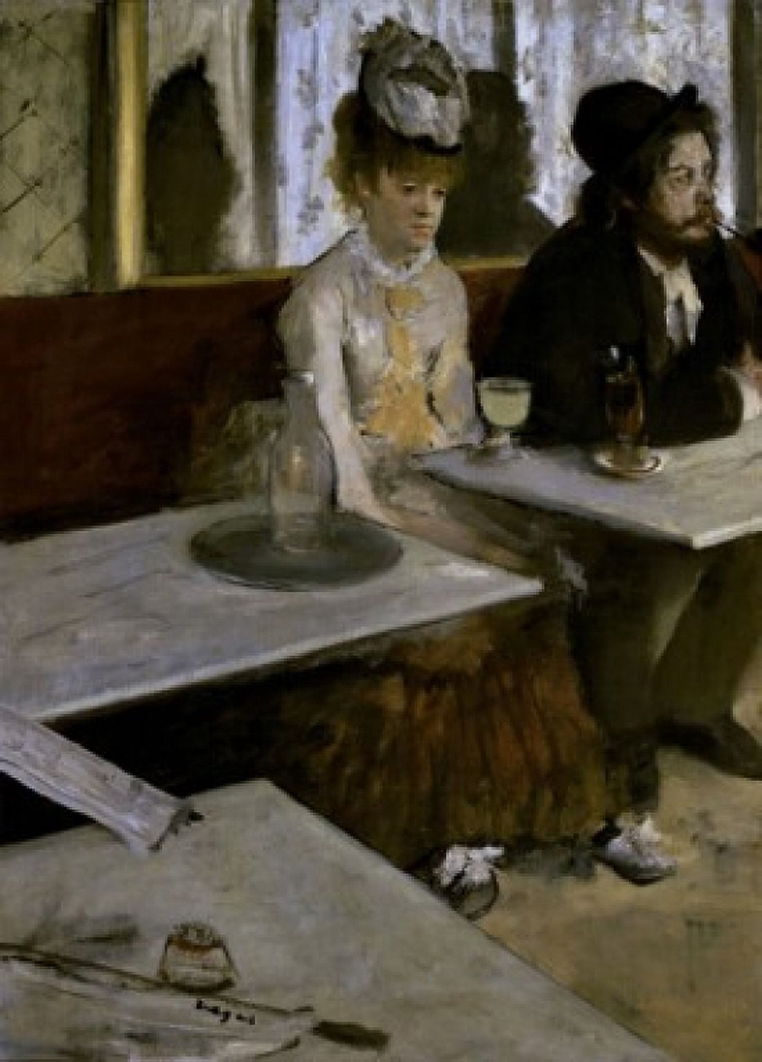 In a Cafe (Absinthe) 1876 Edgar Degas (1834-1917French) Musee dOrsay Paris Canvas Art - Edgar Degas (18 x 24)
