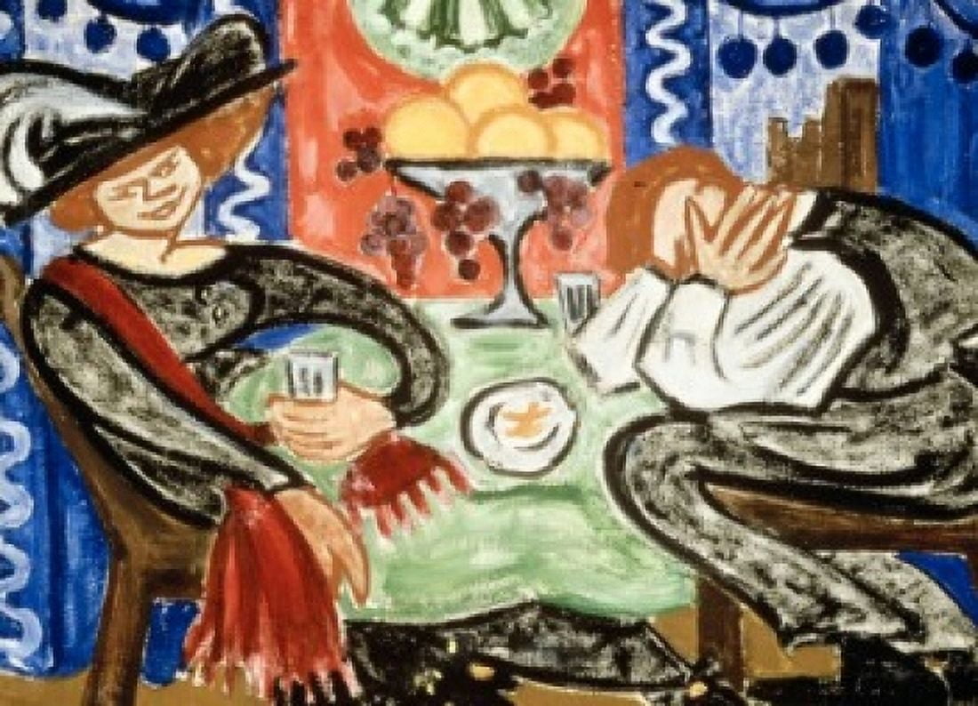 In a Cafe c 1910 Olga Vladimirovna Rozanova (1886-1918Russian) Russisches Museum St Petersburg Canvas Art - Olga Vladimirovna Rozanova (24 x 36)
