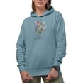 thumbnail image 1 of In a Field of Roses, Be a Wildflower Quote with Watercolor Wildflowers Art Merch Gift, Light Blue Hooded Sweatshirt or Hoodie, Large, 1 of 5