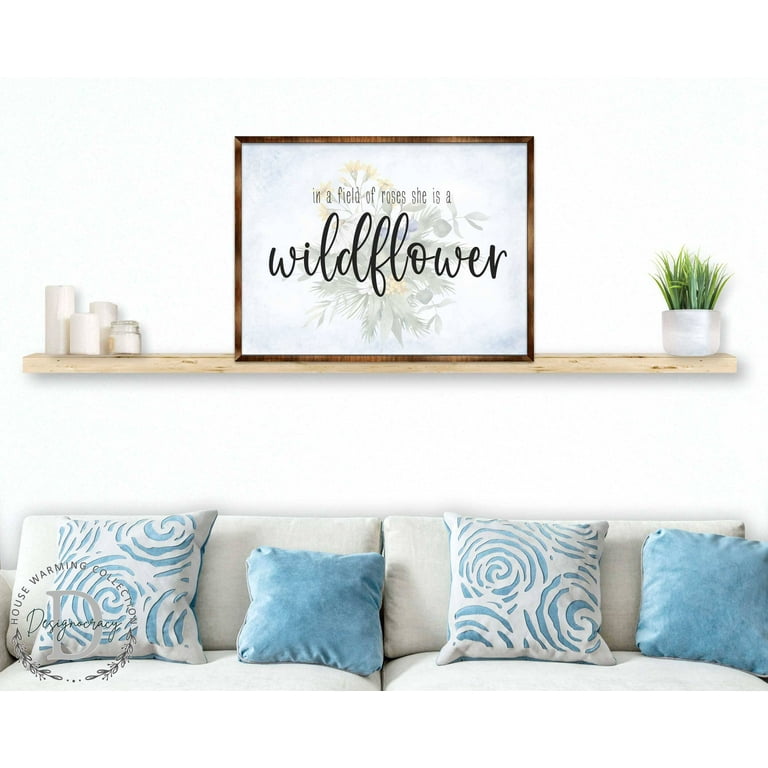 In a Field of Roses She Is a Wildflower, Bedroom Wall Art, Nursery Wall  Art, Contemporary Decor