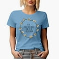 thumbnail image 1 of In a Field of Roses, She Is a Wildflower Quote with a Flower Wreath Art Merch Gift, Baby Blue T-Shirt, Small, 1 of 5