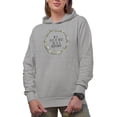 thumbnail image 1 of In a Field of Roses, She Is a Wildflower Quote with a Flower Wreath Art Merch Gift, Heather Grey Hooded Sweatshirt or Hoodie, Small, 1 of 5