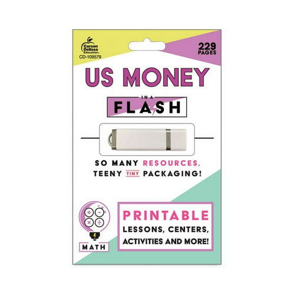 In a Flash USB, US Money, Ages 6-8, 229 Pages | Bundle of 2 Each