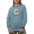 thumbnail image 1 of In a World Full of Roses, Be a Daisy Quote with Butterflies Art Merch Gift, Light Blue Hooded Sweatshirt or Hoodie, Small, 1 of 5