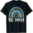 thumbnail image 1 of In a World Where You Can Be Anything Be Kind Blue Rainbow T-Shirt, 1 of 3