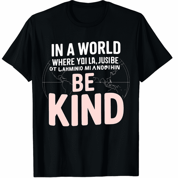 In a World Where You Can Be Anything Be Kind Quote Graphic T-Shirt for Men and Women
