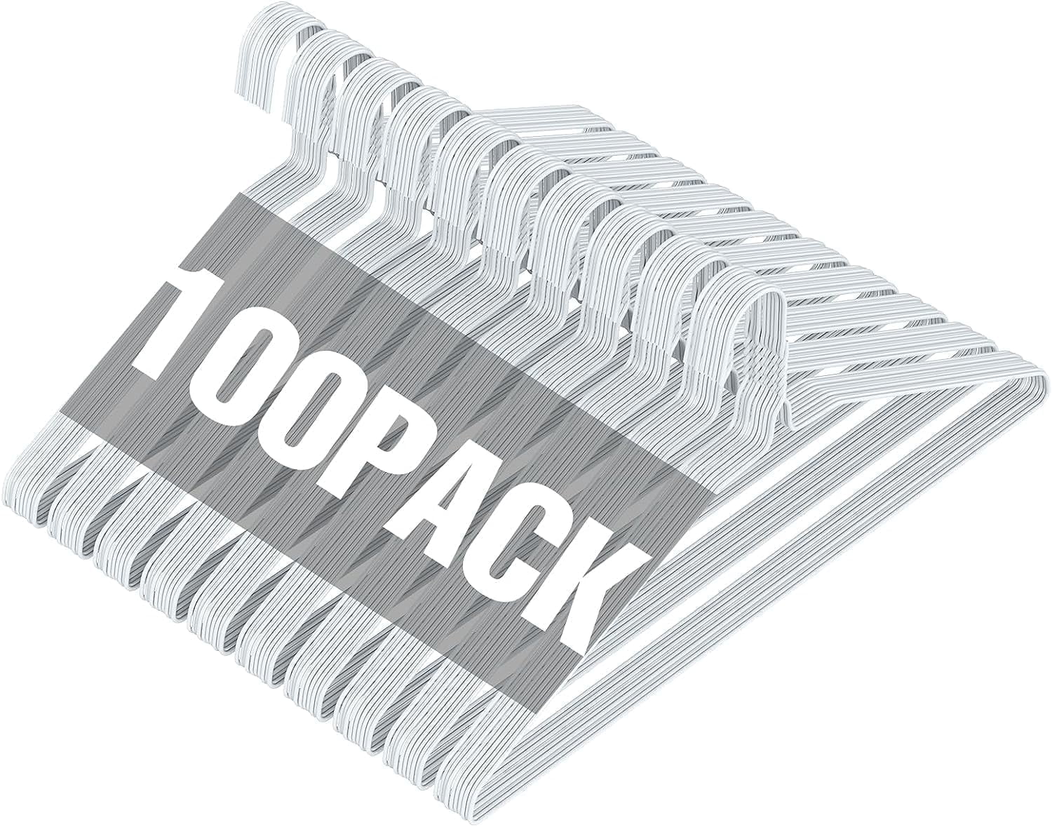 SPECILITE Metal Wire Hangers 100 Pack for Adults and Children, Space Saving, White