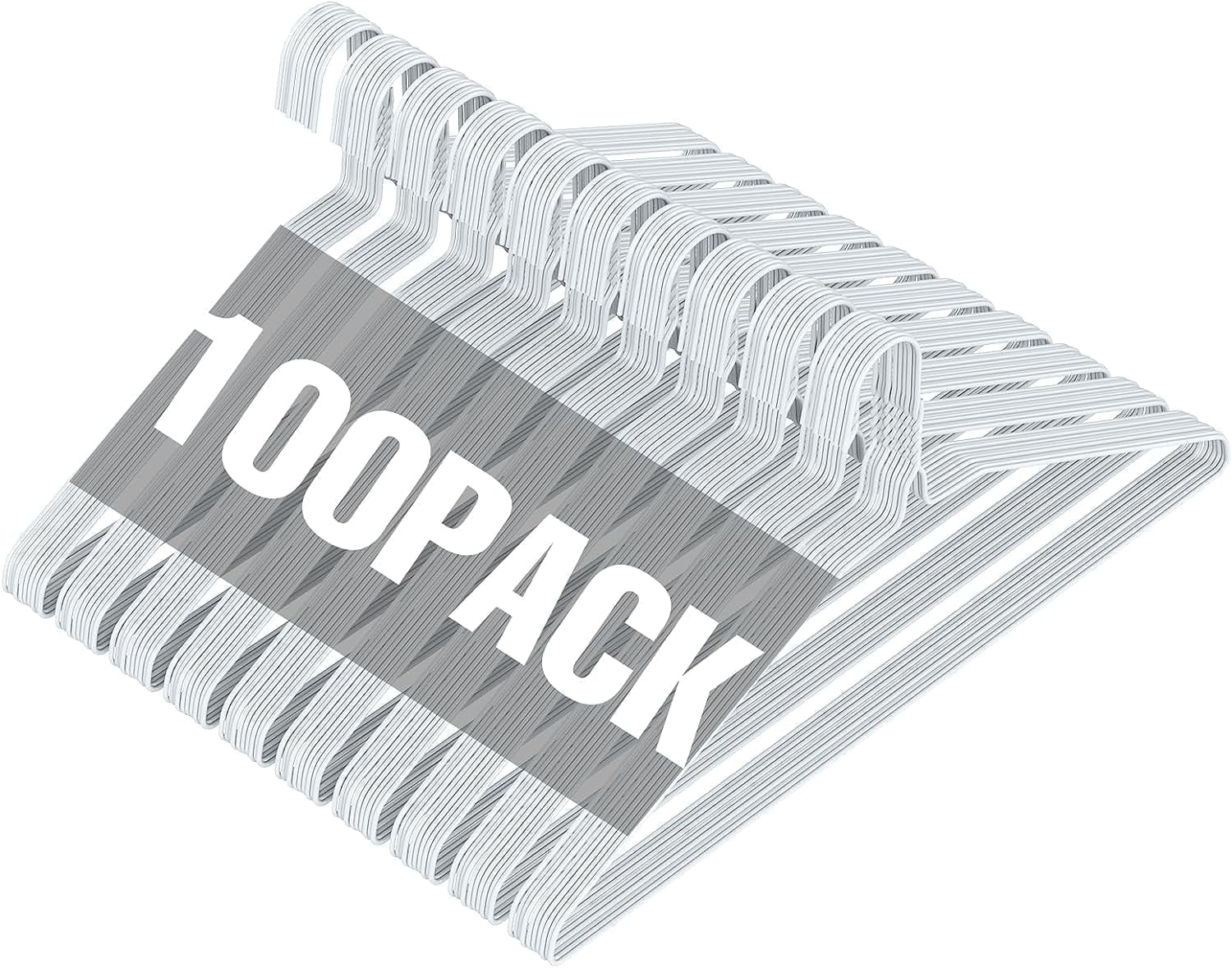 SPECILITE Metal Wire Hangers 100 Pack for Adults and Children, Space Saving, White