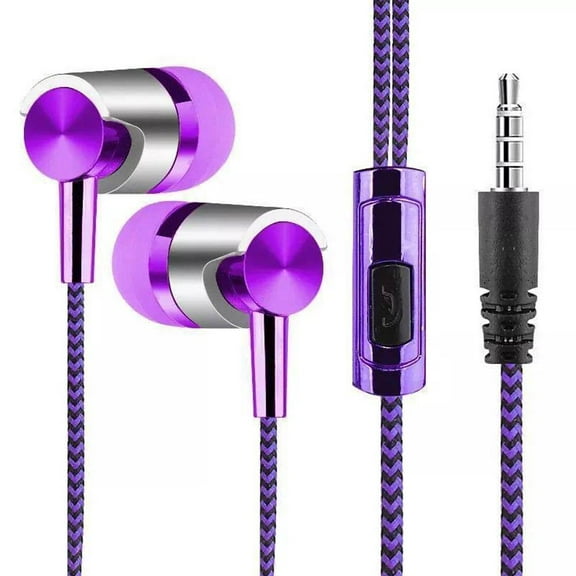 In-ear Braided Wired Headphones 3.5mm Universal In-ear Headset Braided Cord= U6Q4