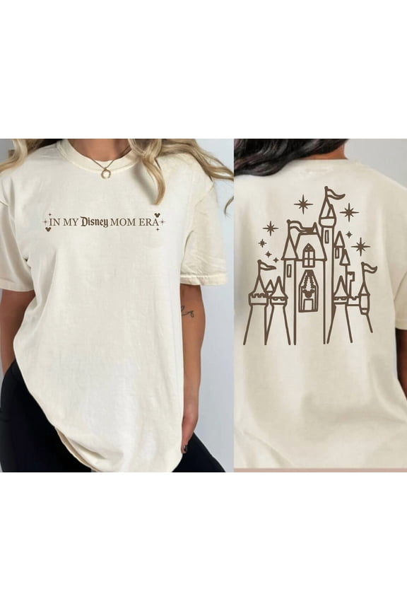 In my Disney Mom Era 2Sided T-Shirt, Disney Castle World Shirt, Disneyland Tee,Natural color,size L