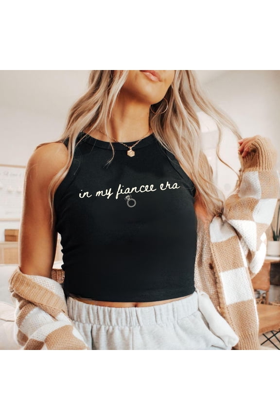In my Fiancée Era Tank top, Engaged Women's Micro Rib Racer Tank, Future Mrs. Shirt, Engagement Gift, Bridal Shower Shirt, Bachelorette Tee