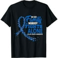 thumbnail image 1 of In our family Nobody Fights Alone Colon Cancer Awareness T-Shirt, 1 of 4
