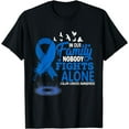 thumbnail image 1 of In our family Nobody Fights Alone Colon Cancer Awareness T-Shirt, 1 of 4