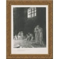 thumbnail image 1 of In the shadow people are weeping and praying, surrounded by others who are exhorting them (plate 6) 20x24 Gold Ornate Wood Framed Canvas Art by Redon, Odilon, 1 of 2