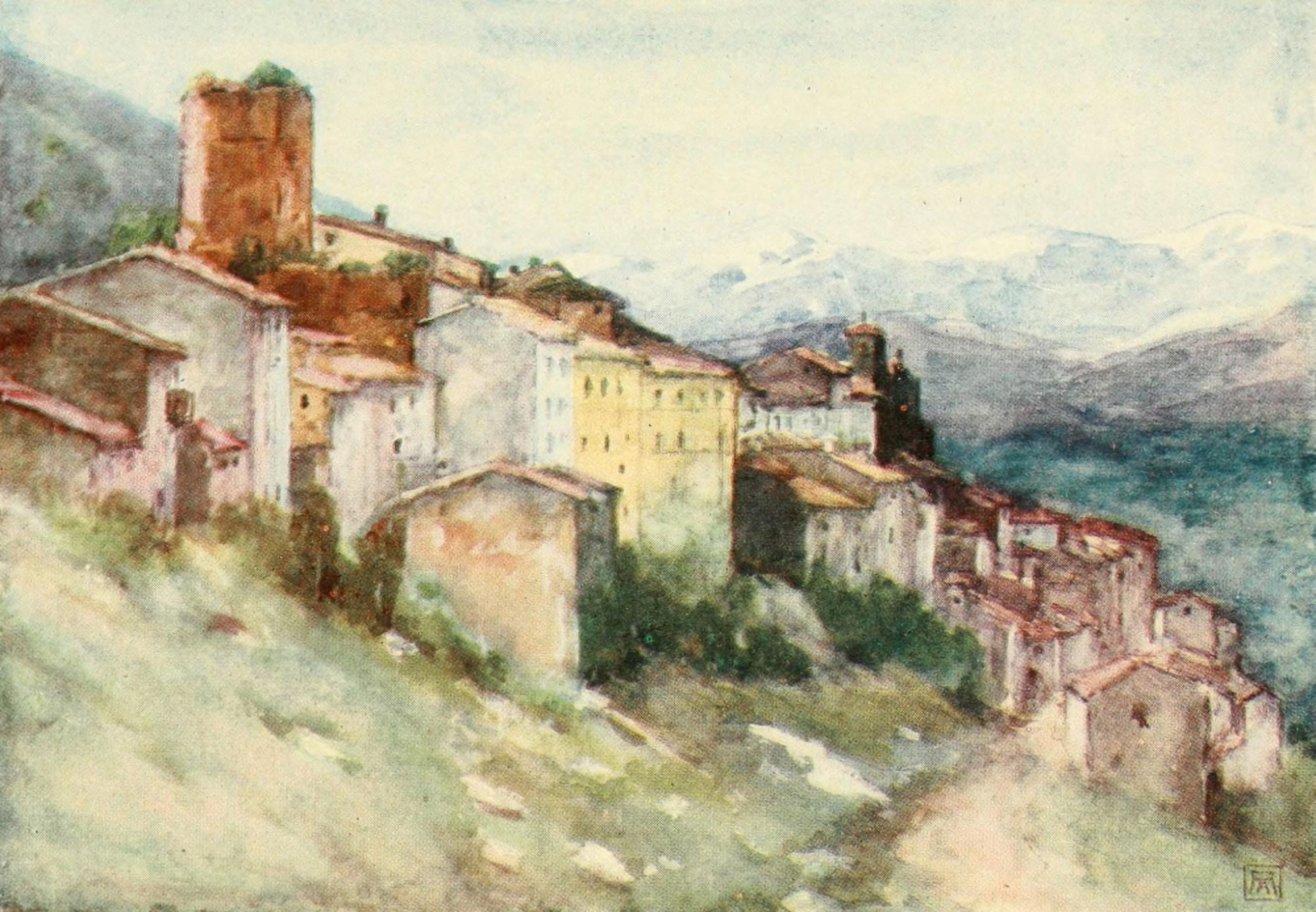 In the Abruzzi 1908 Pettorano Canvas Art - Amy Atkinson (18 x 24)