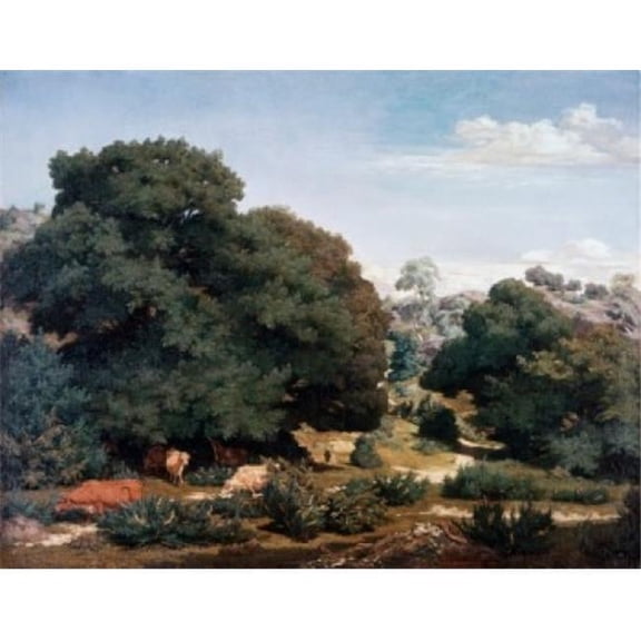 In the Auvergne Mountains Pierre E. Theodore Rousseau 1812-1867 French Oil on Canvas Poster Print - 18 x 24 in.