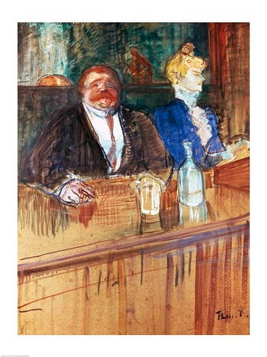 In the Bar The Fat Proprietor and the Anaemic Cashier 1898 Canvas Art - Henri de Toulouse-Lautrec (18 x 24)