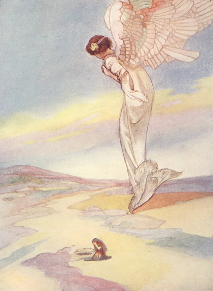 In the Beginning 1910 The angel found her by a fountain Canvas Art - Charles Robinson (18 x 24)