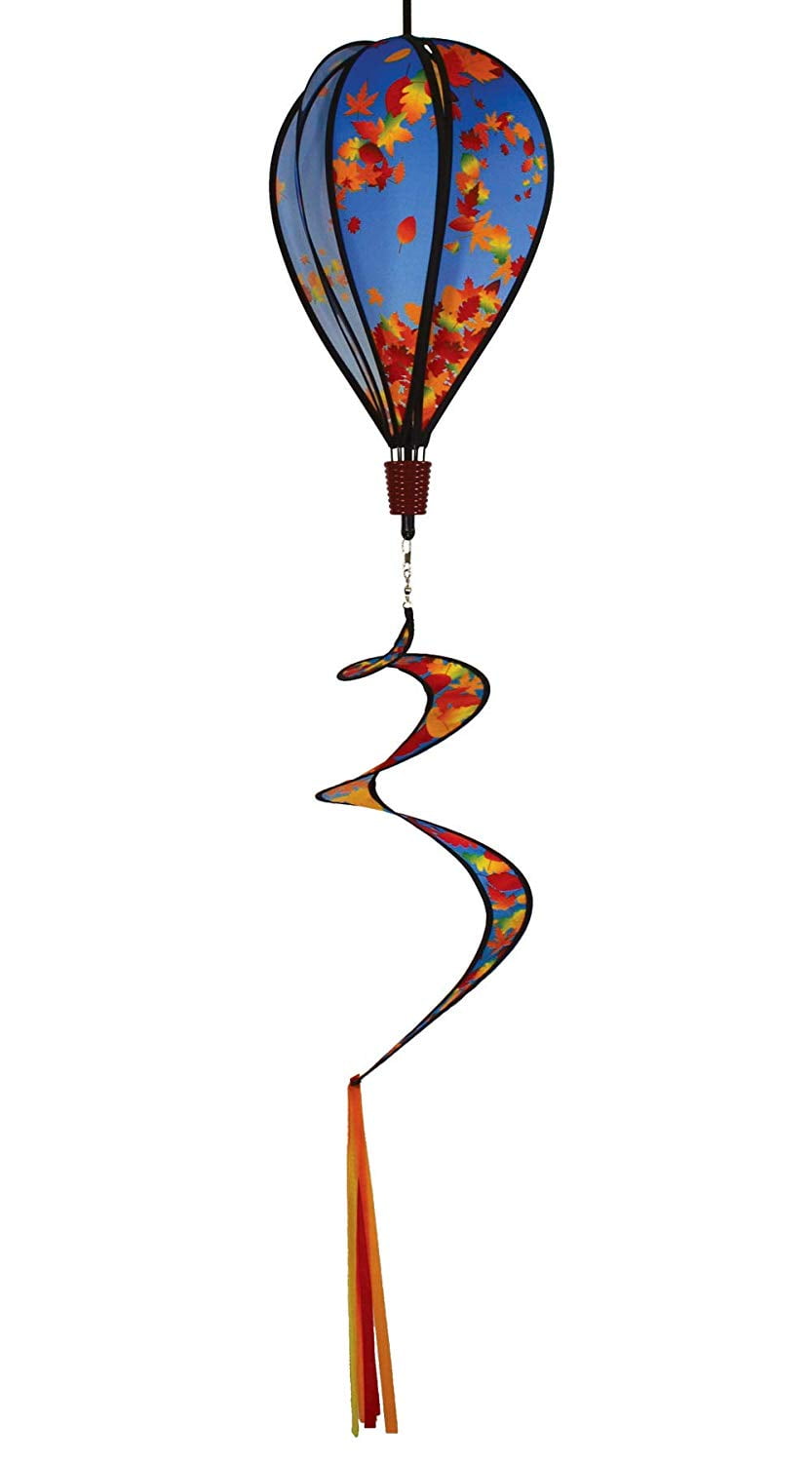 In the Breeze 0986 — Fall Leaves Hot Air Balloon Spinner - Autumn Outdoor  Hanging Decoration