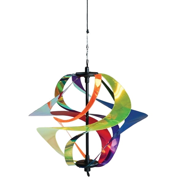 In the Breeze 2476 — Iridescent Rainbow Vortex Spinner — Mesmerizing and Colorful Hanging Wind Spinner
