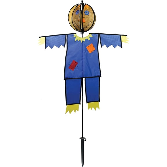 In the Breeze 2498 — Scarecrow Ground Ball Spinner — Autumn Wind Spinner — Colorful Outdoor Ground Wind Spinner