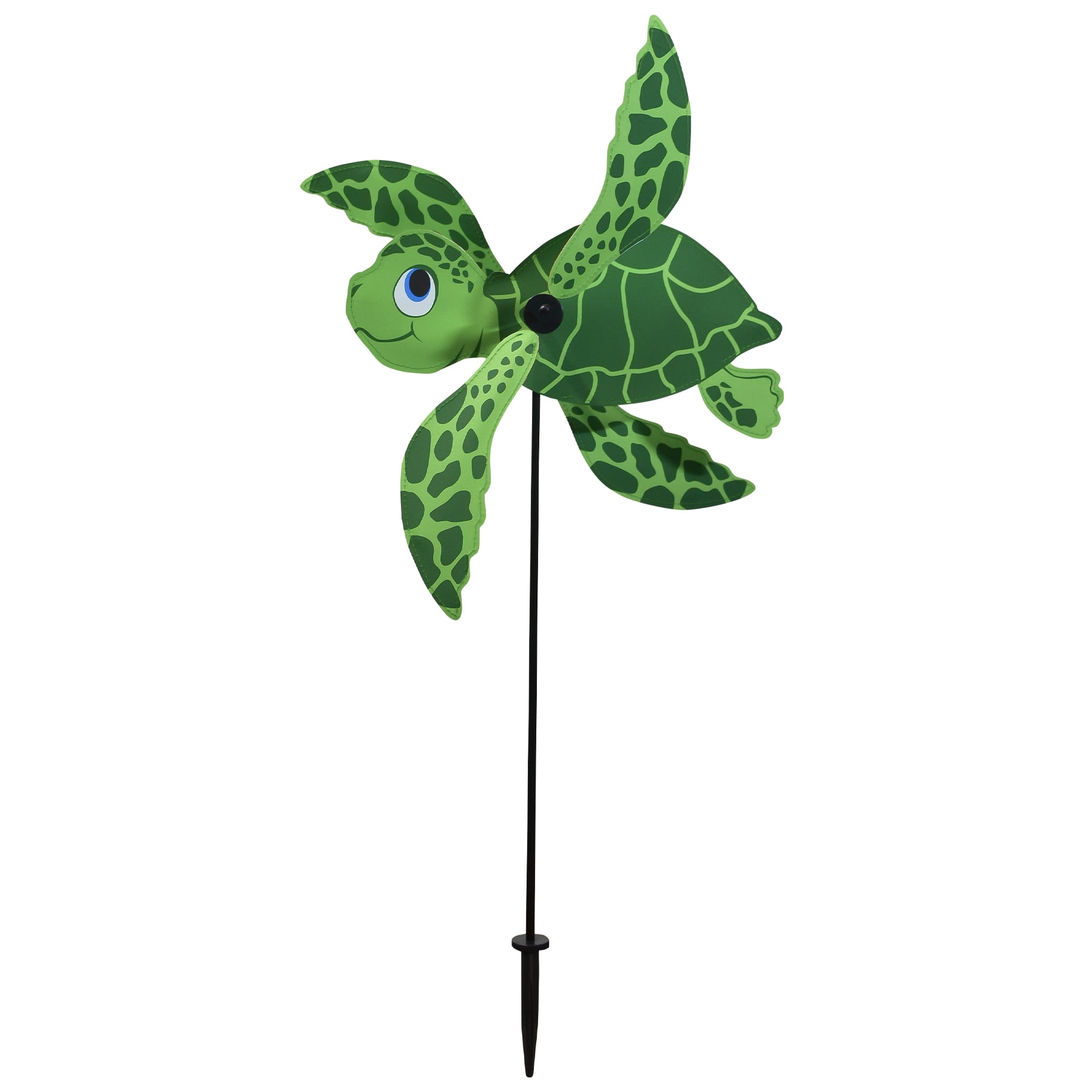 Green Fiberglass Sea Turtle Baby Whirligig Wind Spinner