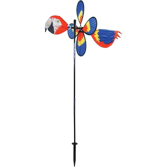 In the Breeze 2615 — Pivoting Parrot Bird Spinner — Colorful, Fun Wind Spinner and Wind Direction Indicator