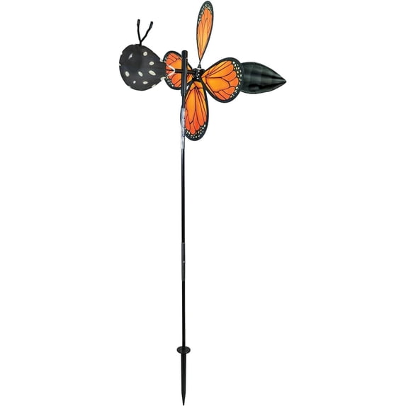 In the Breeze 2617 — Pivoting Monarch Butterfly Spinner — Colorful, Fun Wind Spinner and Wind Direction Indicator