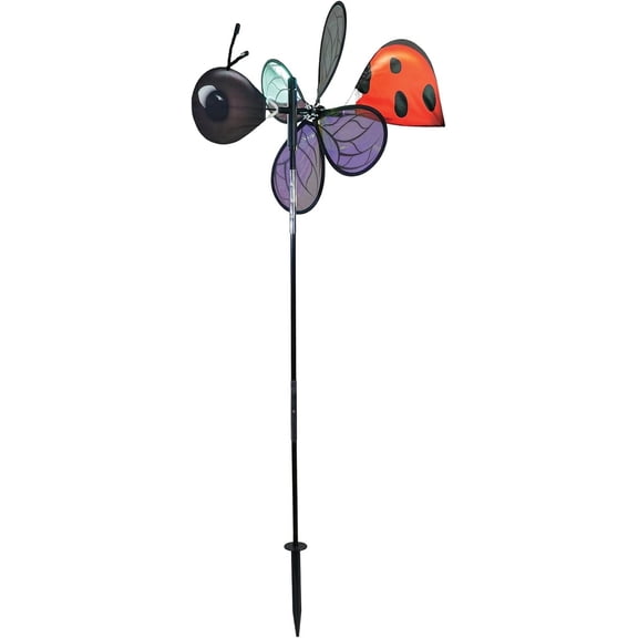 In the Breeze 2618 — Pivoting Ladybug Spinner — Colorful, Fun Wind Spinner and Wind Direction Indicator
