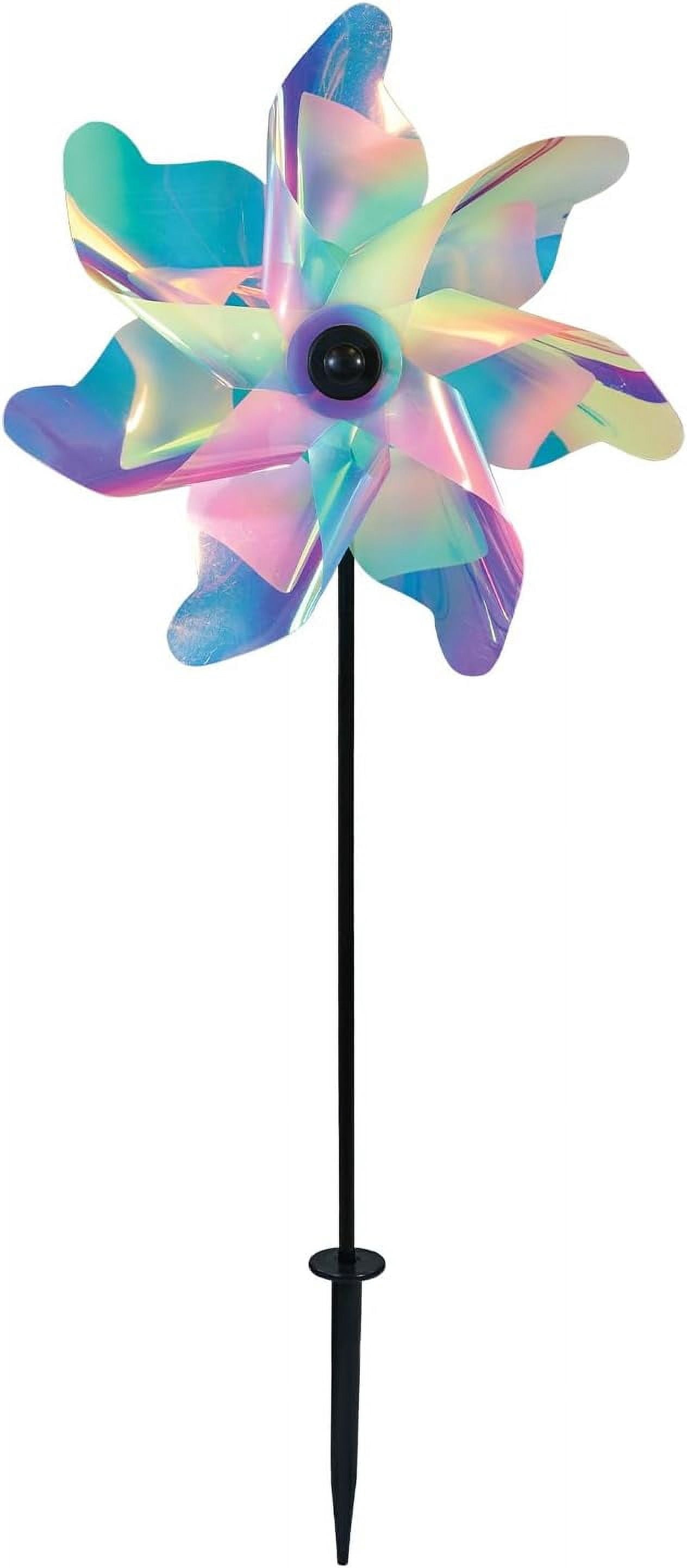 In the Breeze 2621 — 12-inch Striped Iridescent Pinwheel Spinner