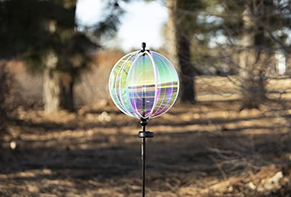 11-Inch Iridescent Solar Light Spiral Garden Gazing Ball