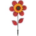 thumbnail image 1 of In the Breeze 2662 — 12 Inch Paisley Sunflower Wind Spinner with Leaves - Colorful Flower for your Yard and Garden, 1 of 6
